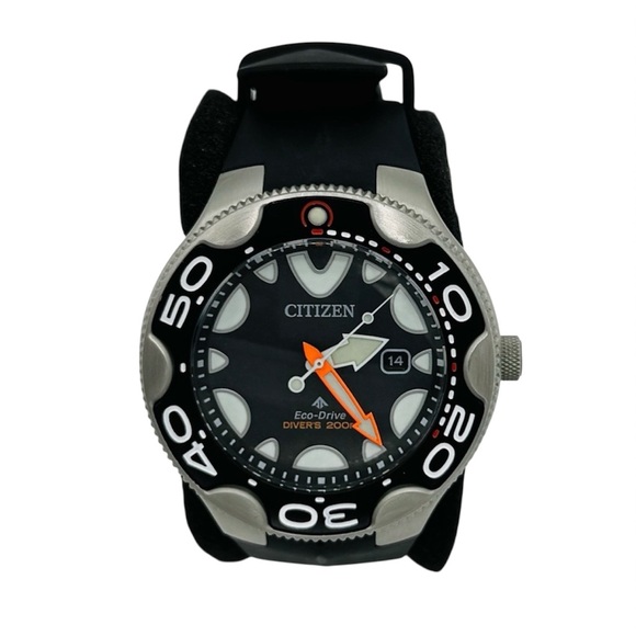 Citizen ORCA Promaster DIVE Watch - 200m Eco Drive - Black, White, & Silver - Picture 1 of 3